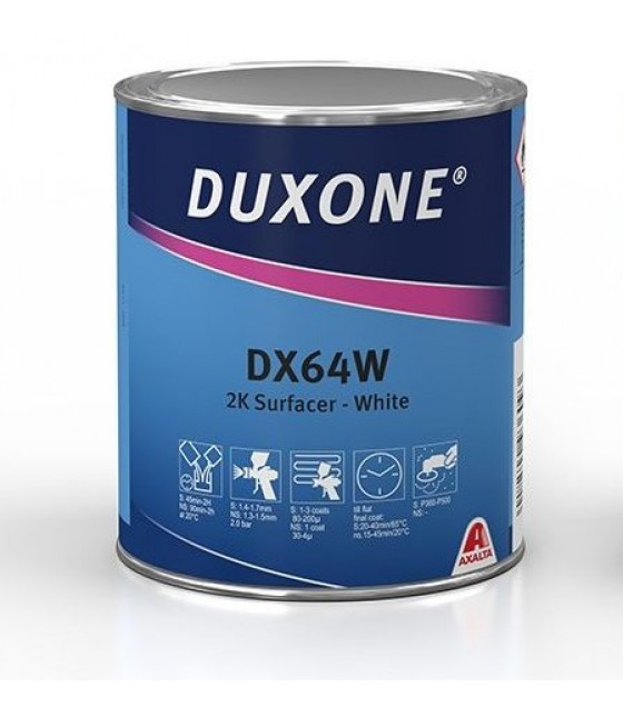 Duxone DX64W 2K — белый универсальный грунт-наполнитель с высоким сухим остатком